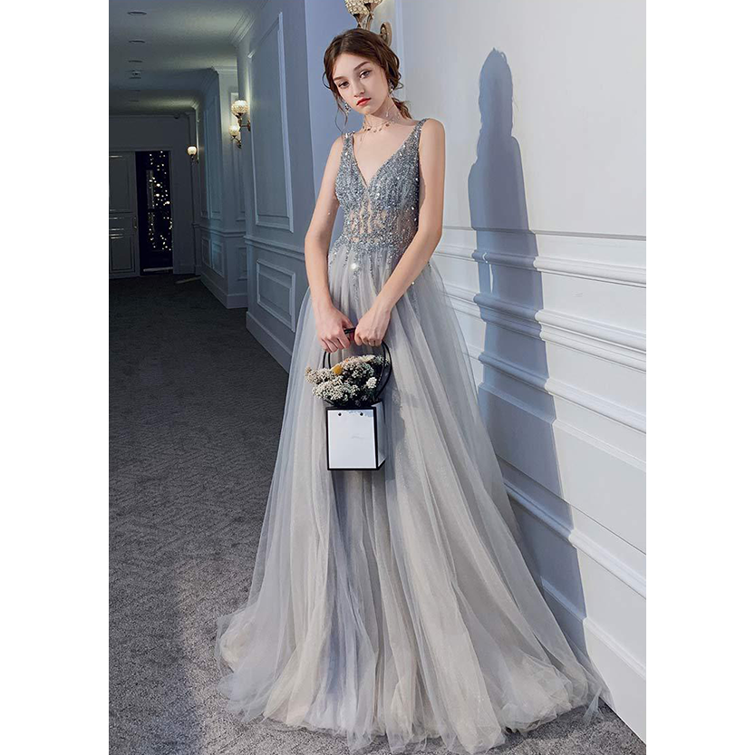 Funki Findz | Dresses | Women's Long Chiffon Tulle Prom Dress