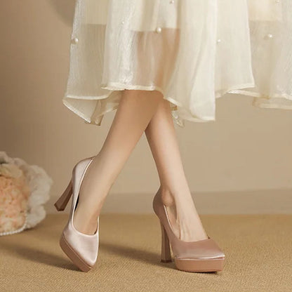 Funki Findz | Shoes | Women's Elegant Satin High Heel Pumps