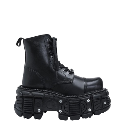 Funki Findz | Boots | Women's Leather Dark Punk Lace Up Boot