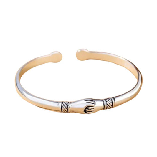 Funki Findz | Bracelets | Men's Women's Silver Hand Hug Bangle