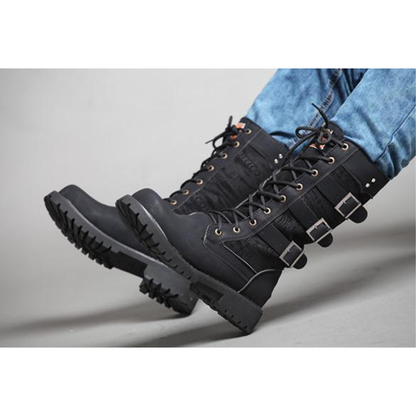Funki Findz | Boots | Men's Gothic Motorcycle Mid-Calf Boots