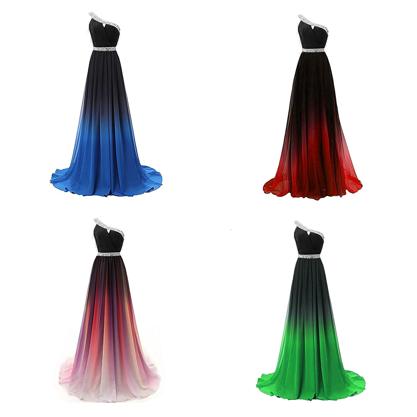 Funki Findz | Dresses | Women's Long Gradient Chiffon Dress