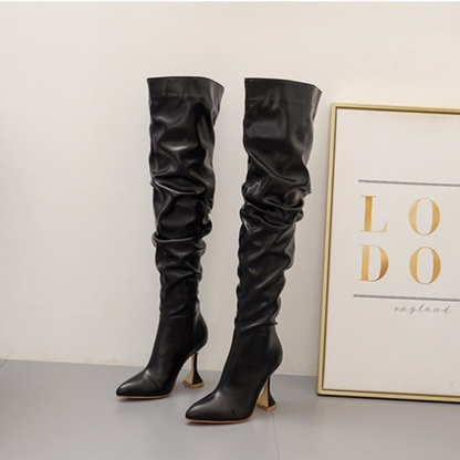 Funki Findz | Boots | Women's Over The Knee  Faux Leather Boot