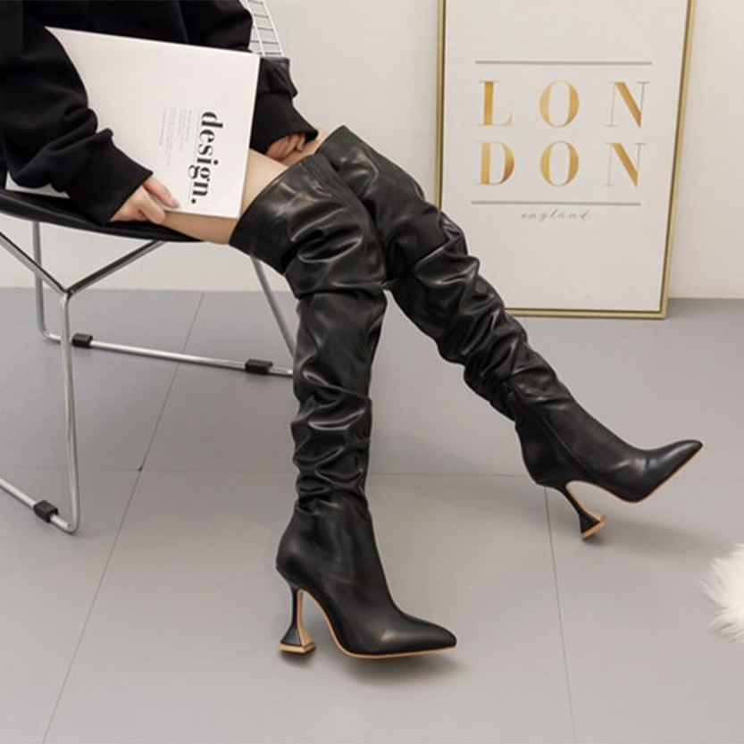 Funki Findz | Boots | Women's Over The Knee  Faux Leather Boot