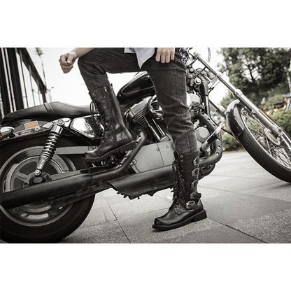 Funki Findz | Boots | Men's Buckle Strap Mid-Calf Gothic Boots