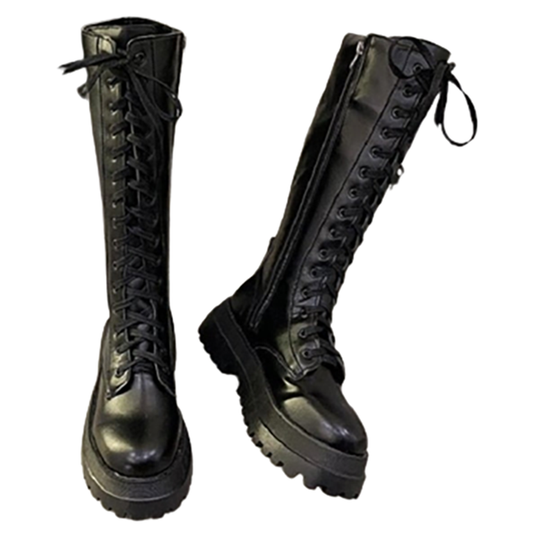 Funki Findz | Boots | Women's Lace Up Chunky Gothic Boots