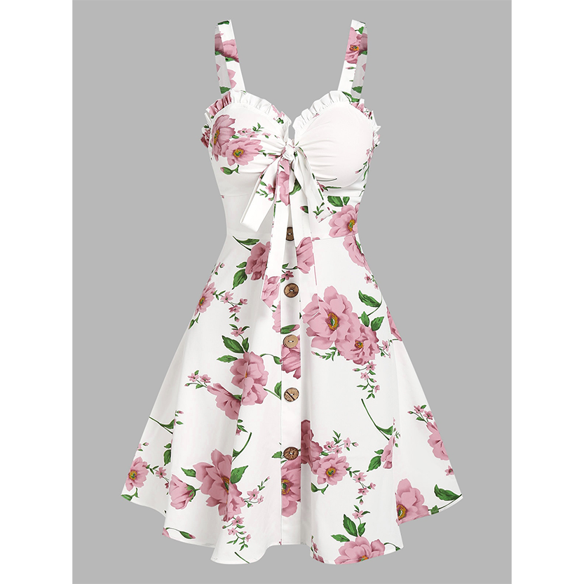 Funki Findz | Dresses | Women's Summer Floral A Line Sundress