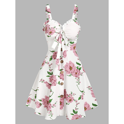 Funki Findz | Dresses | Women's Summer Floral A Line Sundress