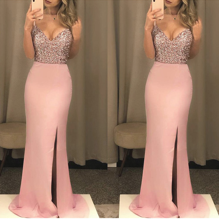 Funki Findz | Dresses | Women's Long Sequin Prom Party Dress