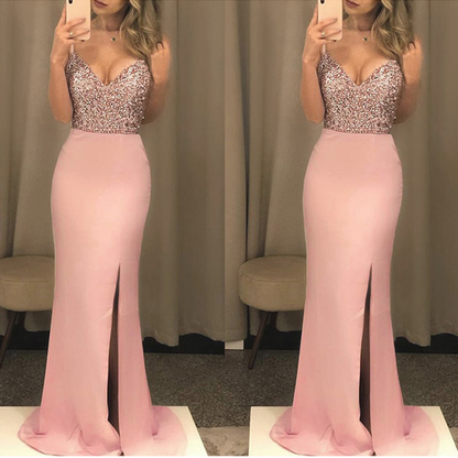 Funki Findz | Dresses | Women's Long Sequin Prom Party Dress