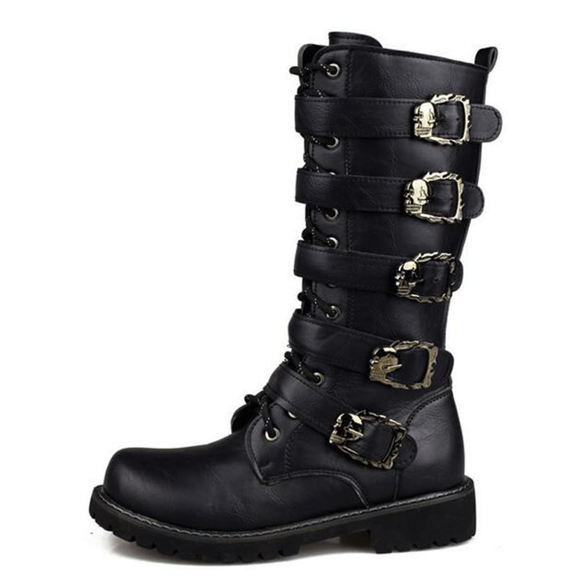 Funki Findz | Boots | Men's Gothic Punk Buckle Strap Biker Boots