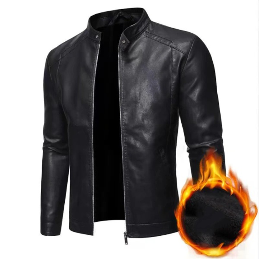 Funki Findz | Jackets | Men's Faux Leather Stand Collar Jacket