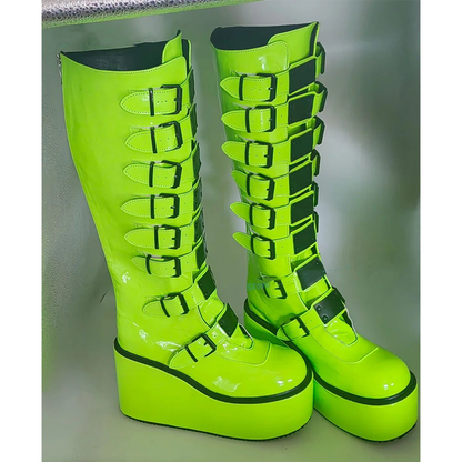 Funki Findz | Boots | Women's Metal Buckle Platform Y2K Wedge