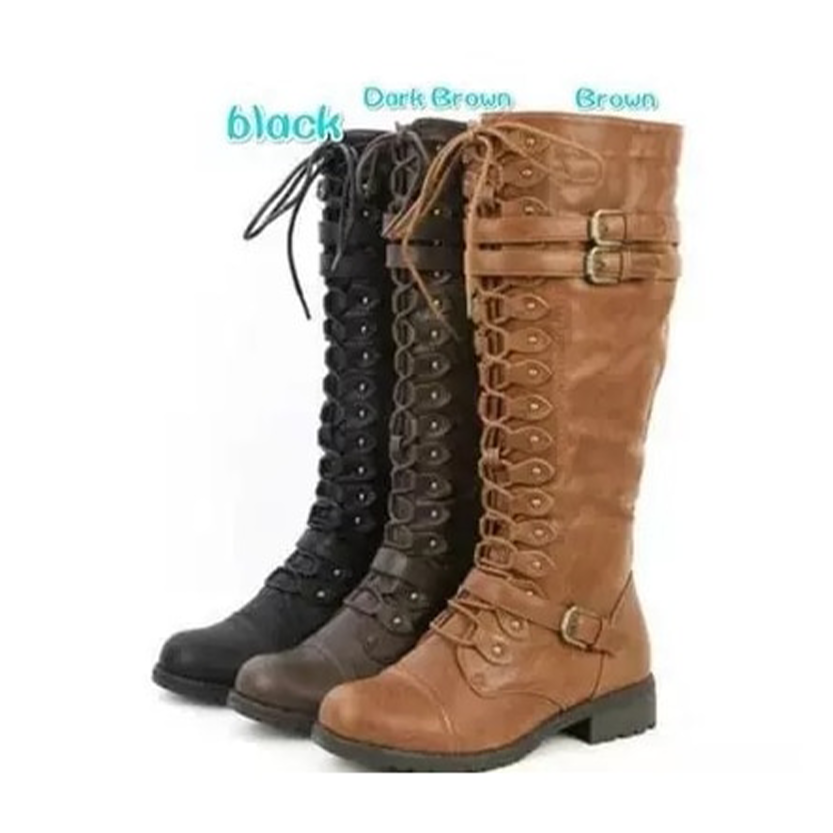 Funki Findz | Boots | Women's Knee High Steampunk Flat Boots