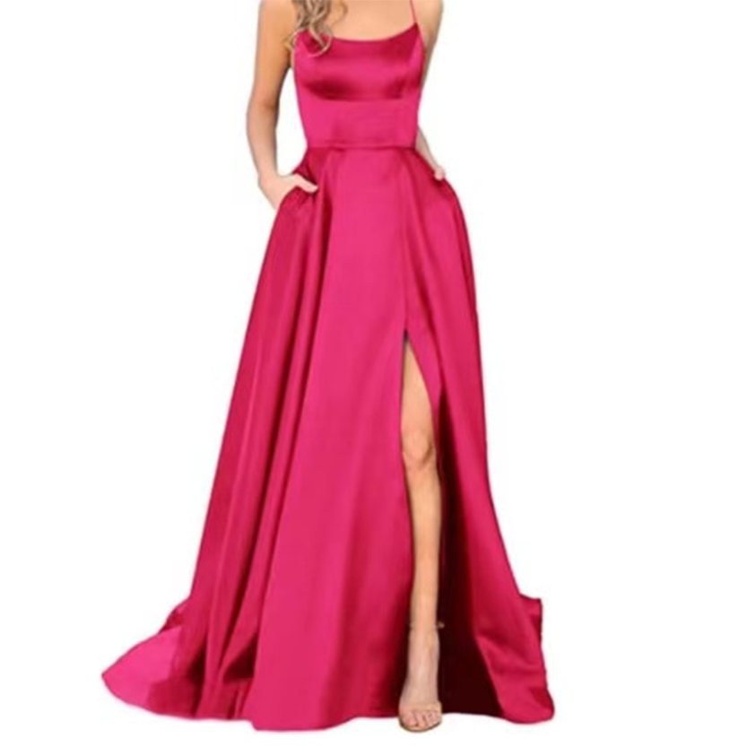 Funki Findz | Dresses | Women's Elegant Long Satin Prom Dress