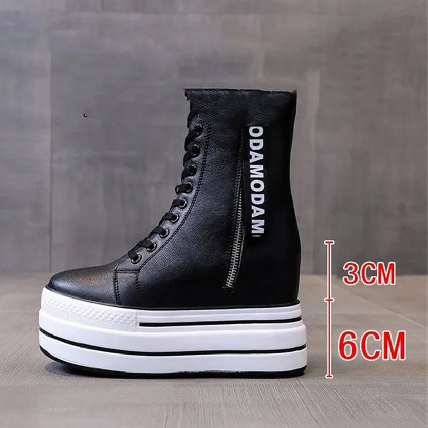 Funki Findz | Boots | Women's Platform Zip Ankle Boot Sneakers