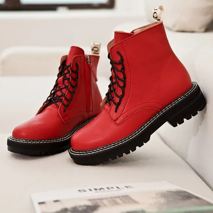 Funki Findz | Boots | Women's Real Leather Lace Up Ankle Boots
