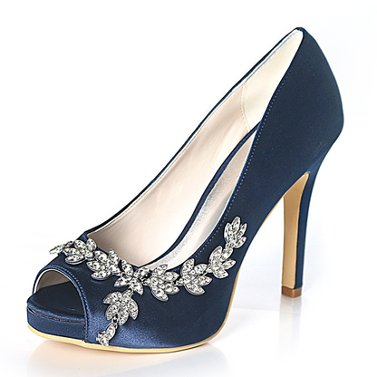 Funki Findz | Shoes | Women's Satin Peep Toe Wedding Shoes