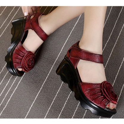 Funki Findz | Shoes | Women's Gothic Leather Low Heel Wedges
