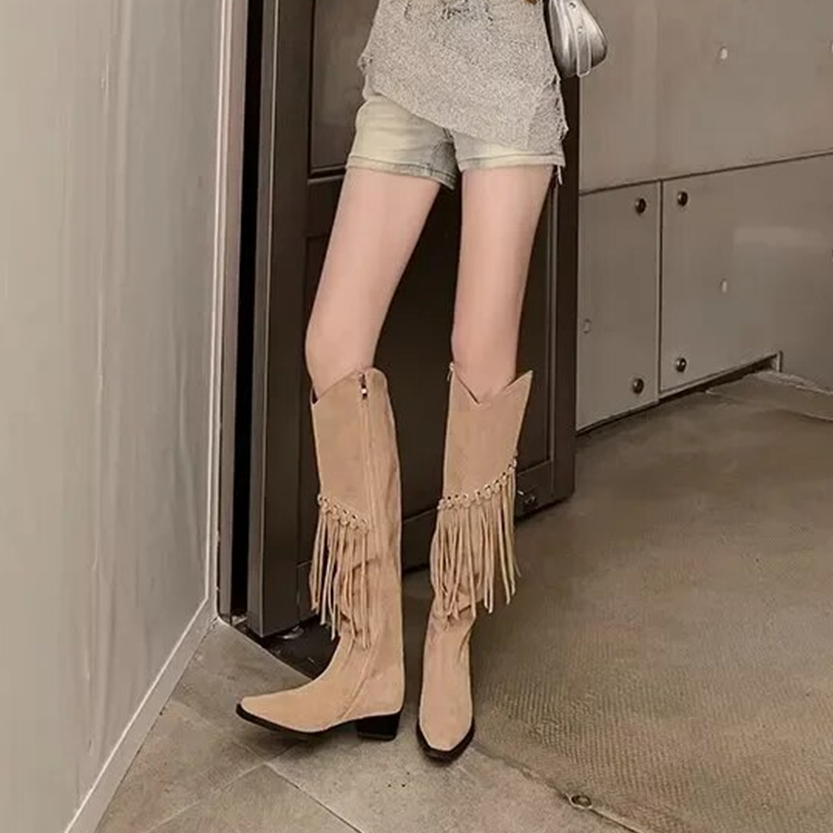 Funki Findz | Boots | Women's Suede Leather Fringe Boots