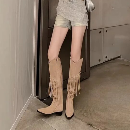 Funki Findz | Boots | Women's Suede Leather Fringe Boots