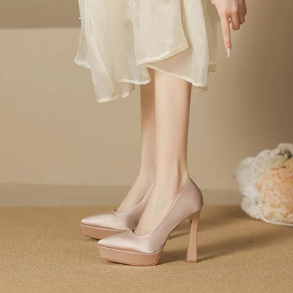 Funki Findz | Shoes | Women's Elegant Satin High Heel Pumps