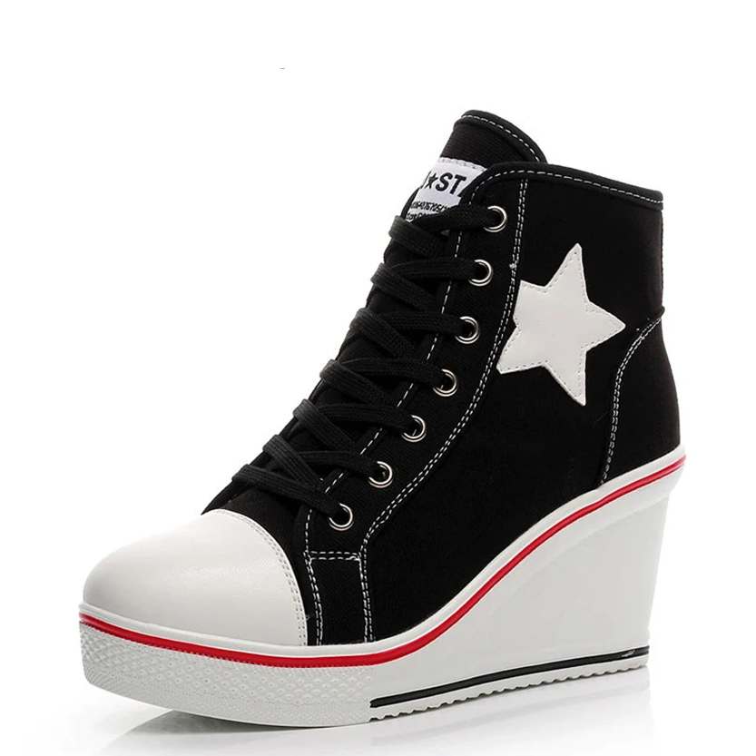 Funki Findz | Boots | Women's Canvas Elevator Platform Sneaker