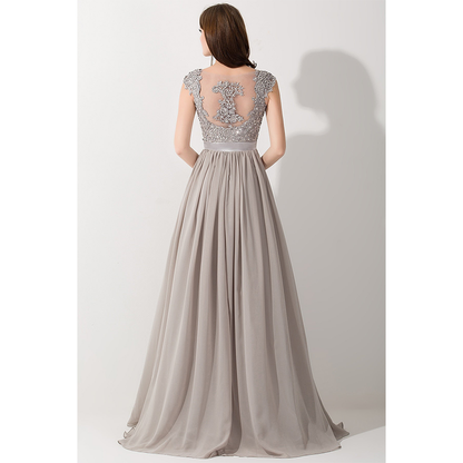 Funki Findz | Dresses | Women's Long Chiffon Satin Lace Dress