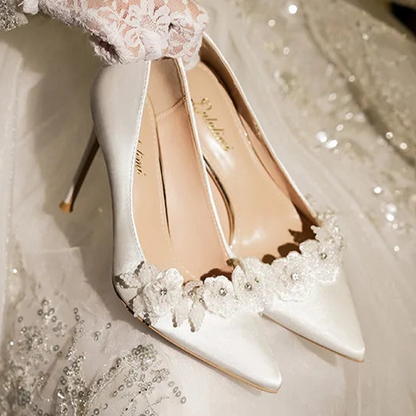Funki Findz | Shoes | Women's French Silk Flower Wedding Shoe