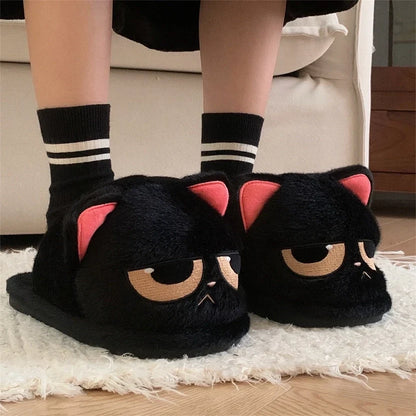 Funki Findz | Shoes | Women's Black Cat Winter Soft Slippers