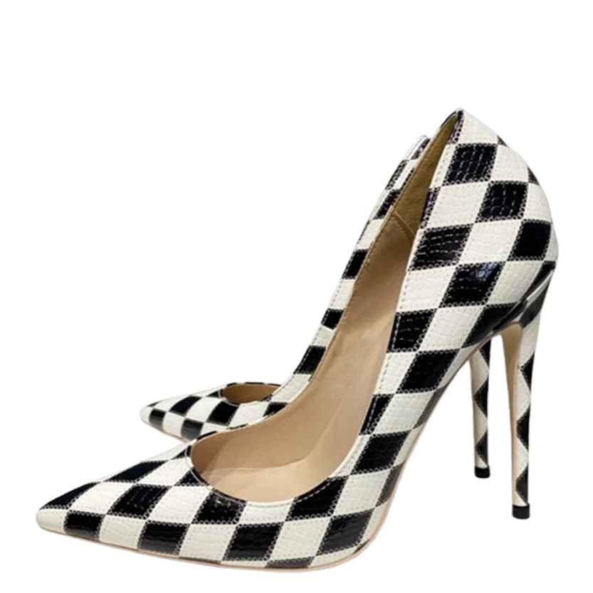 Funki Findz | Shoes | Women's Black and White Checkered Stilettos
