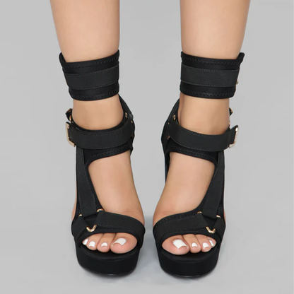 Funki Findz | Shoes | Women's Chunky Heel Strappy Sandals