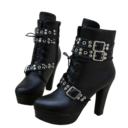 Funki Findz | Boots | Women's Buckle Strap Platform Ankle Boots