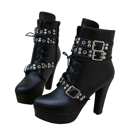 Funki Findz | Boots | Women's Buckle Strap Platform Ankle Boots