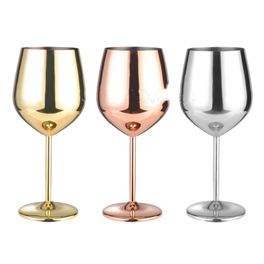 Funki Findz | Glasses | Stainless Steel Wine Goblets 2 Pcs 500ml