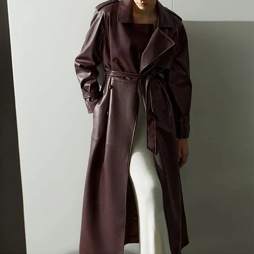 Funki Findz | Jackets | Women's Extra Long Faux Leather Coat