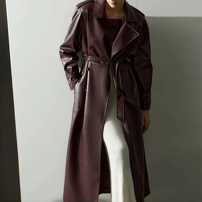 Funki Findz | Jackets | Women's Extra Long Faux Leather Coat