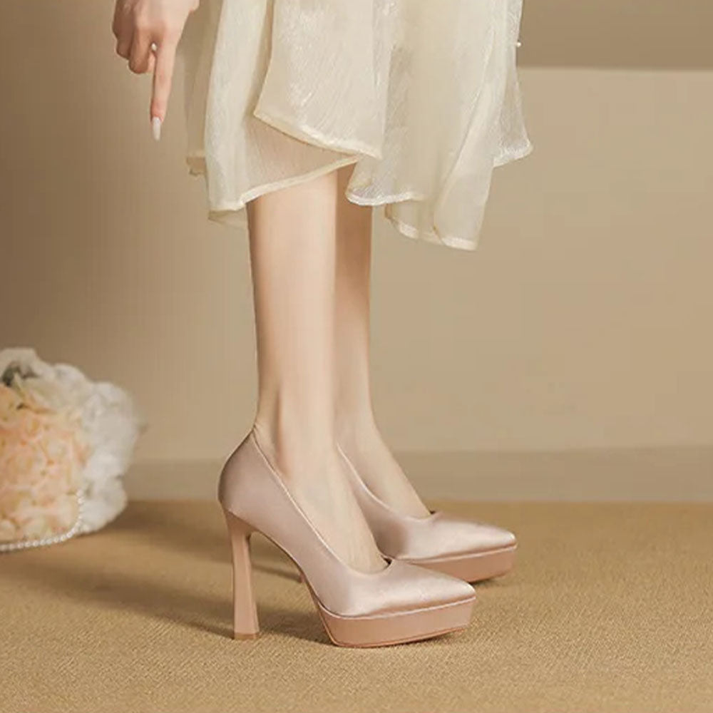 Funki Findz | Shoes | Women's Elegant Satin High Heel Pumps
