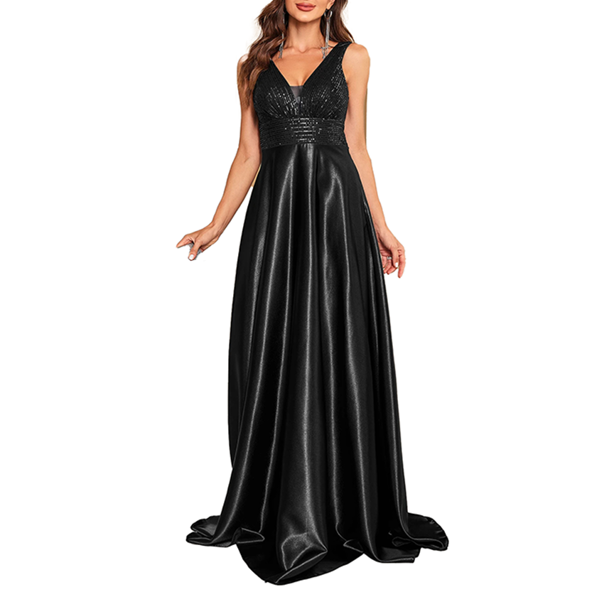 Funki Findz | Dresses | Women's Elegant Satin Sequin Dresses