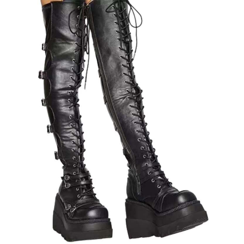 Funki Findz | Boots | Women's Gothic Over Knee Platform Boots