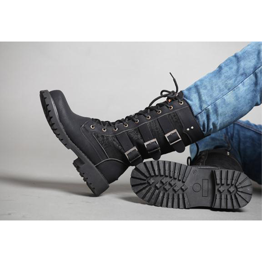 Funki Findz | Boots | Men's Gothic Motorcycle Mid-Calf Boots