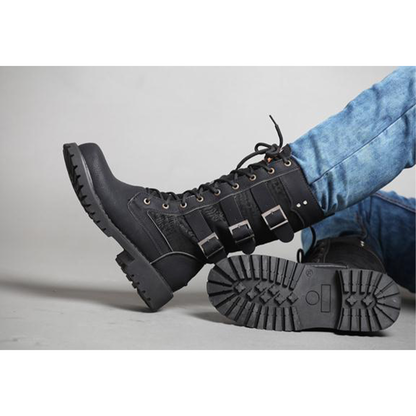 Funki Findz | Boots | Men's Gothic Motorcycle Mid-Calf Boots