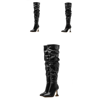 Funki Findz | Boots | Women's Over The Knee  Faux Leather Boot