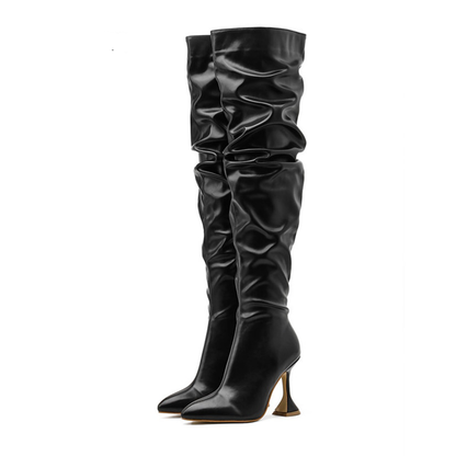 Funki Findz | Boots | Women's Over The Knee  Faux Leather Boot