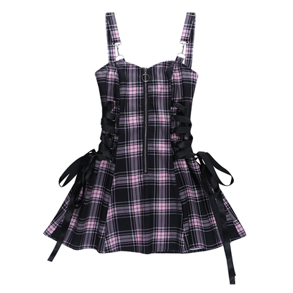 Funki Findz | Dresses | Women's Fairy Grunge Plaid Mini Dress