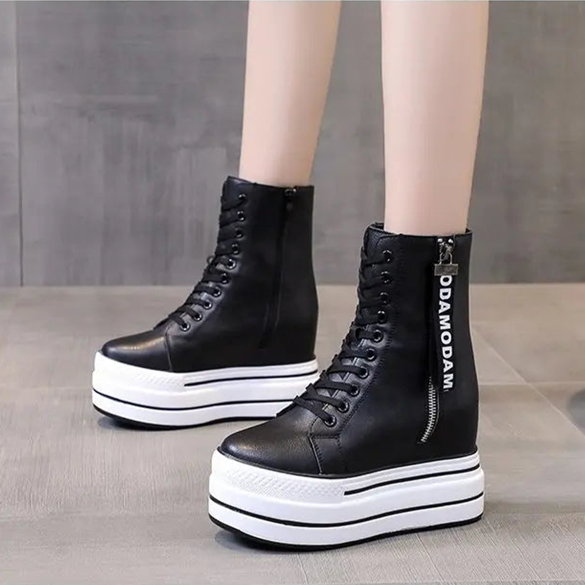 Funki Findz | Boots | Women's Platform Zip Ankle Boot Sneakers