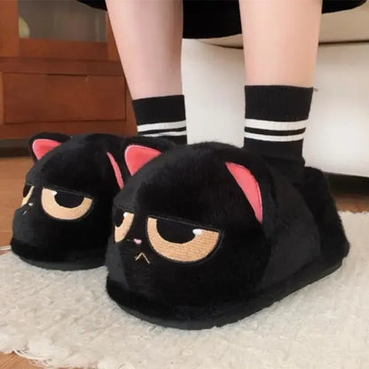 Funki Findz | Shoes | Women's Black Cat Winter Soft Slippers