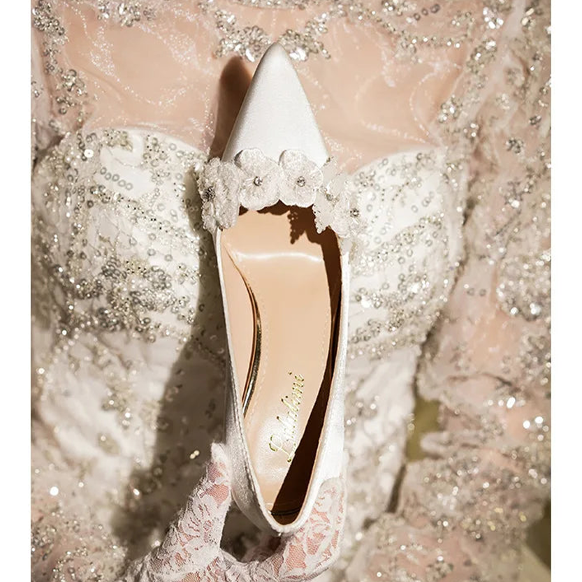 Funki Findz | Shoes | Women's French Silk Flower Wedding Shoe