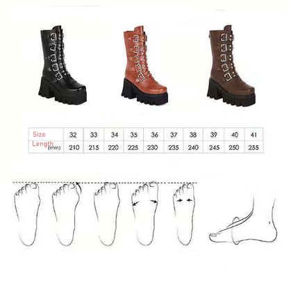 Funki Findz | Boots | Women's Chunky Mid-Calf Buckle Boot