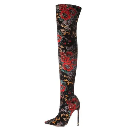 Funki Findz | Boots | Women's Bohemian Long Stretch Cloth Boot